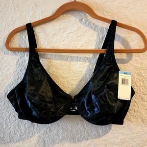 NWT - Vanity Fair Style 875-005 Black Satin Print Underwire Bra
